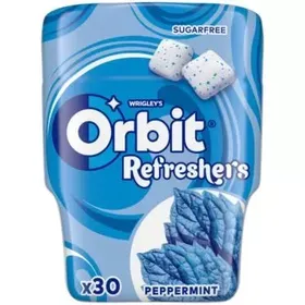 ORBIT REFRESHERS Τσίχλες Peppermint Μπουκάλι 30τεμ. 67g.