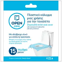 Open Care Πλαστικό Κάλυμμα Τουαλέτας Μίας Χρήσης 15τεμ