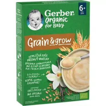 GERBER ORGΑNIC ΒΡΕΦΙΚΑ ΔΗΜΗΤΡΙΑΚΑ ΜΕ ΣΙΤΑΡΙ ΚΑΙ ΒΡΩΜΗ ΚΑΙ ΓΕΥΣΗ ΒΑΝΙΛΙΑ 200g
