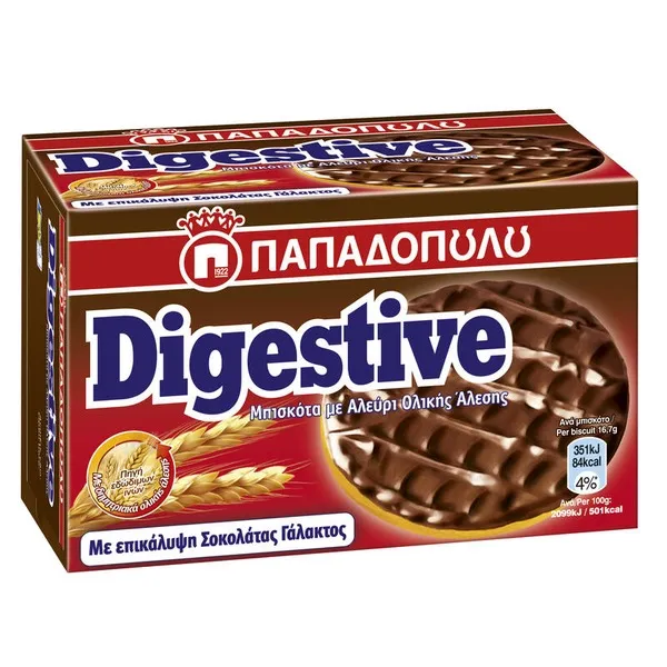 μπισκότα Digestive σοκολάτα γάλακτος ή μαύρη σοκολάτα 200γρ.