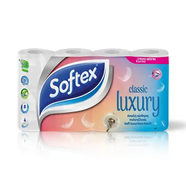 Softex Classic Luxury Χαρτί Υγείας 4 Φύλλων 8αρι 0,720kg