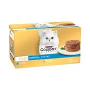 GOURMET Gold Υγρή Τροφή Γάτας Ταρτάρ με Τόνο & Σολομό 4x85g