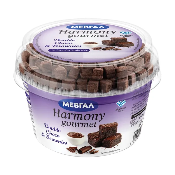 ΜΕΒΓΑΛ Harmony Gourmet Επιδόρπιο Γιαουρτιού Double Choco & Brownies 160g