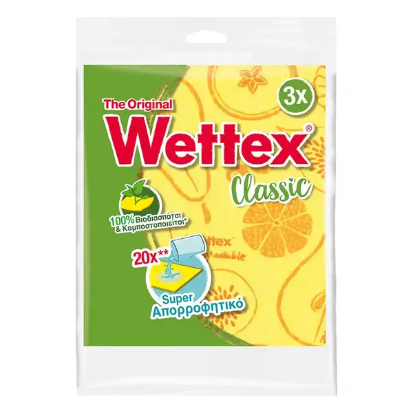 Wettex No1 Υγρή Σπογγοπετσέτα 3τεμ