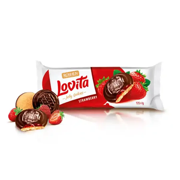ROSHEN Lovita Jelly Cookies Φράουλα 135γρ