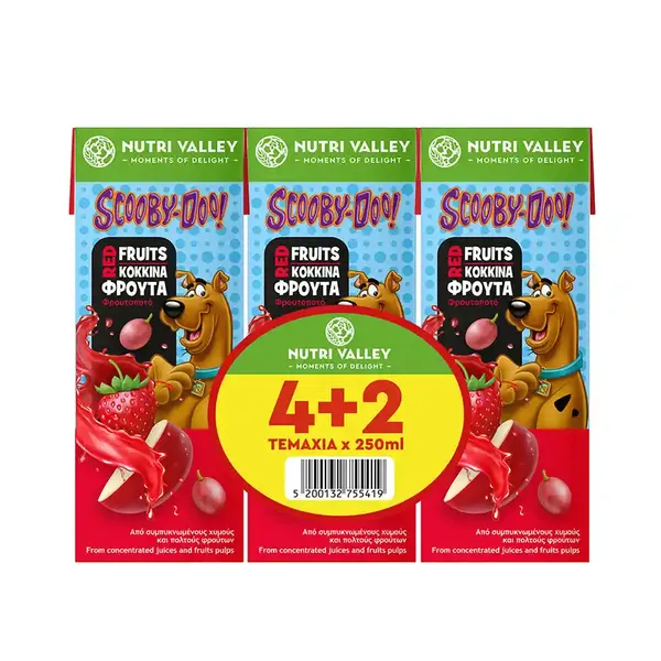 Nutri Valley Χυμός Scooby Doo Κόκκινα Φρούτα 250ml.