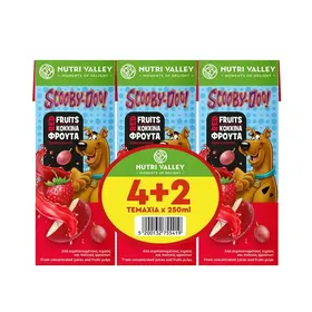 Nutri Valley Χυμός Scooby Doo Κόκκινα Φρούτα 250ml.