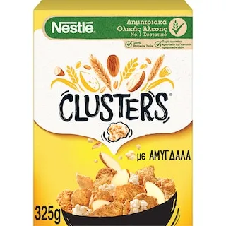 CLUSTERS Δημητριακά Ολικής Άλεσης με Αμύγδαλα 325g