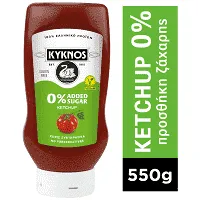 Kyknos Κέτσαπ Πλαστική Φιάλη Χωρίς Ζάχαρη 550gr