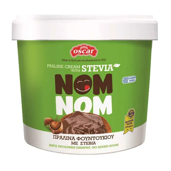 Oscar Nom Nom Πραλίνα Φουντουκιού Με Stevia 320γρ.