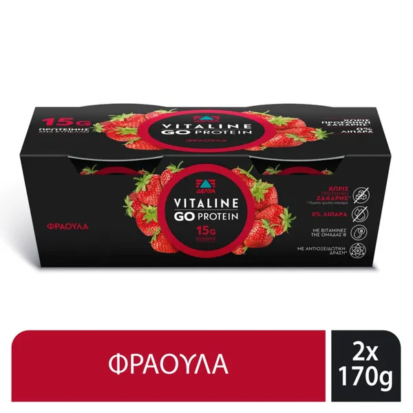 VITALINE GO PROTEIN ΦΡΑΟΥΛΑ 2X170ΓΡ