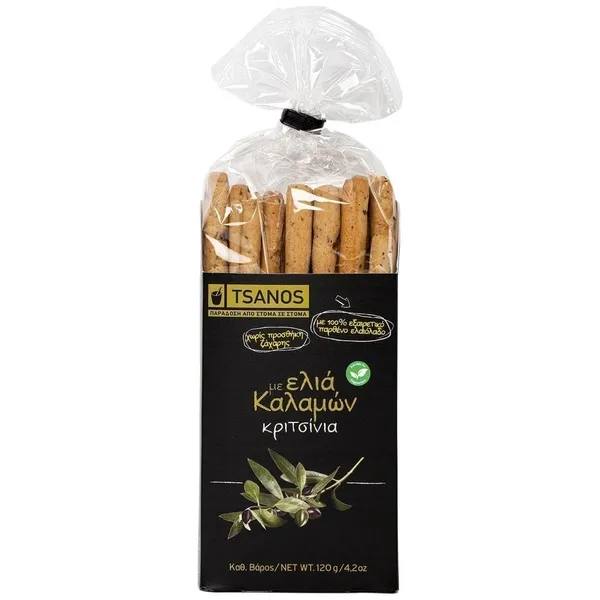 Tsiaros Κριτσίνια Με Ελιές Καλαμών 120gr