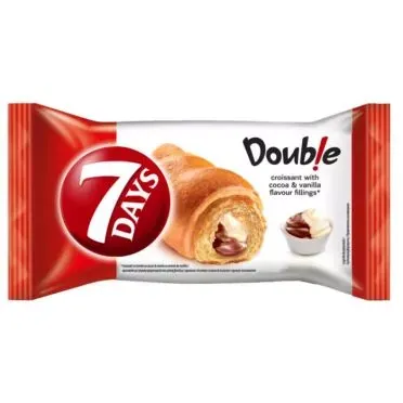 7Days Double Κρουασάν Με Γέμιση Κρέμα Κακάο & Γεύση Βανίλια 70G