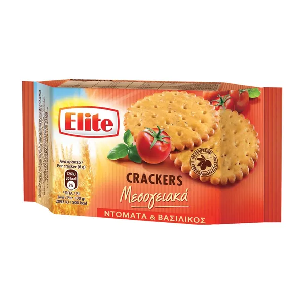 ELITE Crackers με τομάτα & βασιλικό 105γρ.