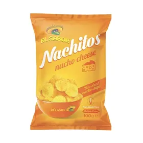 NACHITOS NACHO CHIPS BITE SIZED American BBQ, Nacho Cheese 100g