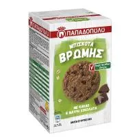 Μπισκότα Βρώμης Χωρίς Προσθήκη Ζάχαρης με Κακάο & Μαύρη Σοκολάτα Παπαδοπούλου 115g