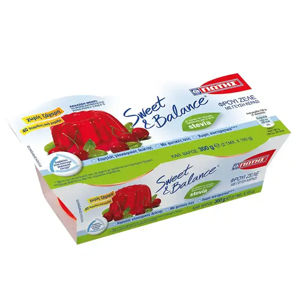 ΓΙΩΤΗΣ Sweet & Balance Φρουί Ζελέ με γεύση Κεράσι με Στέβια Χωρίς ζάχαρη 2x150g