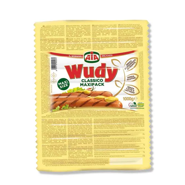 Aia Wudy Λουκάνικα Κοτόπουλο & Γαλοπούλα Ιταλίας Τύπου Φρανκφρούτης  Maxi  1kg.