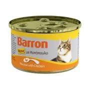 BARRON Υγρή Τροφή Γάτας Μους με Κοτόπουλο 85g