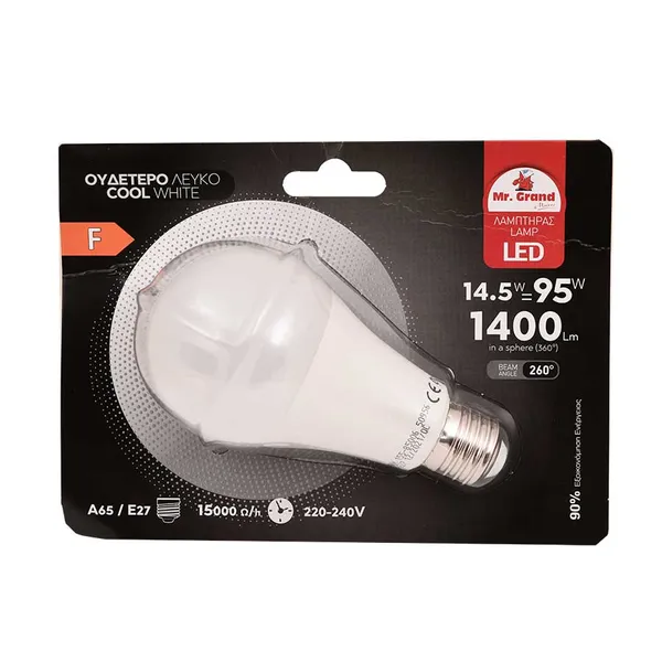 MrGrand Λάμπα Led E27 14,5W A60 4000K 240V