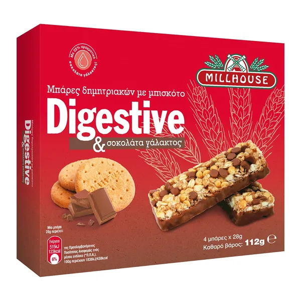 Όλες οι μπάρες Digestive MILLHOUSE 4x28gr