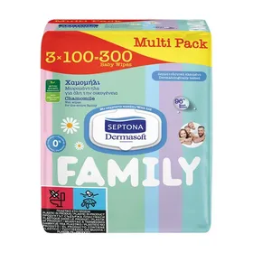 SEPTONA Family Μωρομάντιλα Dermasoft Χαμομήλι 3χ100τεμ