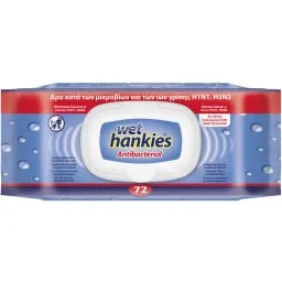 WET HANKIES Αντιβακτηριδιακά Μαντηλάκια School 72 τεμάχια