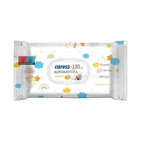 Caress Μωρομάντηλα Χαμομήλι 120τεμ.