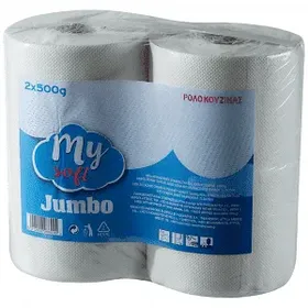 My Soft Jumbo Ρολό Κουζίνας Λευκό 500gr (2 Τεμ.)