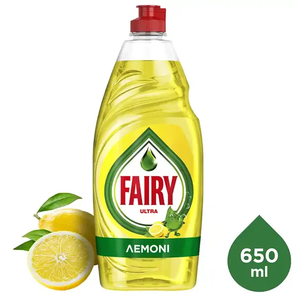 Fairy Ultra Υγρό Απορρυπαντικό Πιάτων Λεμόνι 654ml.