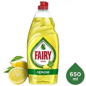 Fairy Ultra Υγρό Απορρυπαντικό Πιάτων Λεμόνι 654ml.