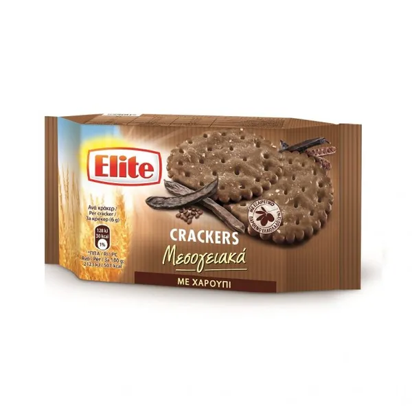 Elite Crackers Μεσογειακά με Χαρούπι 105 g
