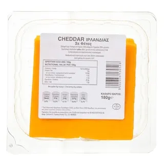 FRESH PACK Τυρί Cheddar Ιρλανδίας Φέτες 180g