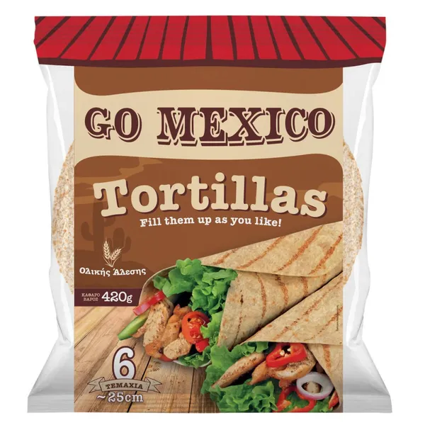 TORTILLAS ΟΛΙΚΗΣ 25cm 6τμχ