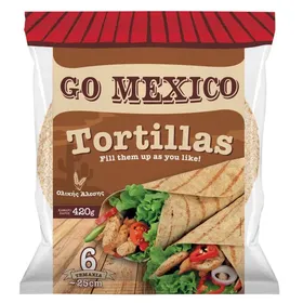 TORTILLAS ΟΛΙΚΗΣ 25cm 6τμχ