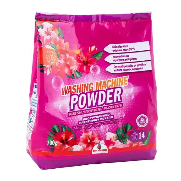 MrGrand Απορρυπαντικό Πλυντηρίου Ρούχων Σκόνη Flower 14mez. 700γρ.