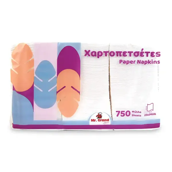 MrGrand Χαρτοπετσέτες Εστιατορίου 23x24cm. 750τεμ. 704γρ.