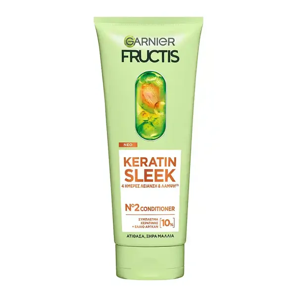 L'oreal Garnier Fructis Κρέμα Μαλλιών Keratin Sleek Για Ατίθασα Ξηρά Μαλλιά 200ml.