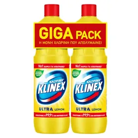 Klinex Ultra Χλωρίνη Λεμόνι Giga Pack 2x1,25lt.