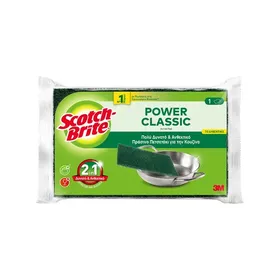 power classic πολύ δυνατό & ανθεκτικό πράσινο σφουγγάρι κουζίνας με αντιβακτηριδιακή προστασία 3τεμ.