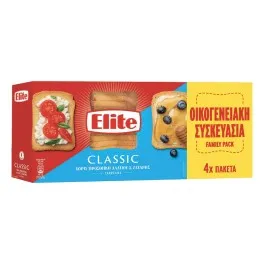 Elite Φρυγανιές Σίτου 0,4% Αλάτι 125gr x4