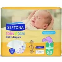 Πάνες Newborn No 1 2-5Kg Calm N' Care Septona 26τεμ