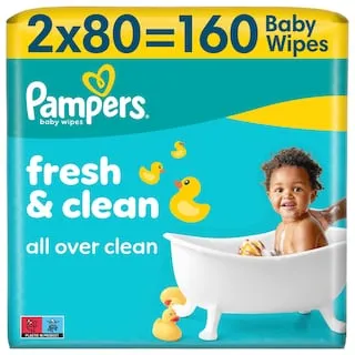 PAMPERS Μωρομάντηλα Fresh Clean 2x80 Τεμάχια