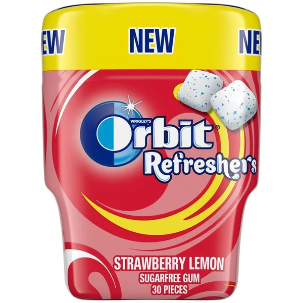 ORBIT τσίχλα refreshers φράουλα λεμόνι χωρίς ζάχαρη μπουκάλι 67γρ