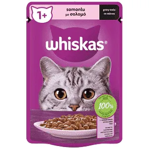 Whiskas Adult Πλήρης Υγρή Τροφή Γάτας Σολωμός 85gr