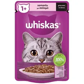 Whiskas Adult Πλήρης Υγρή Τροφή Γάτας Σολωμός 85gr