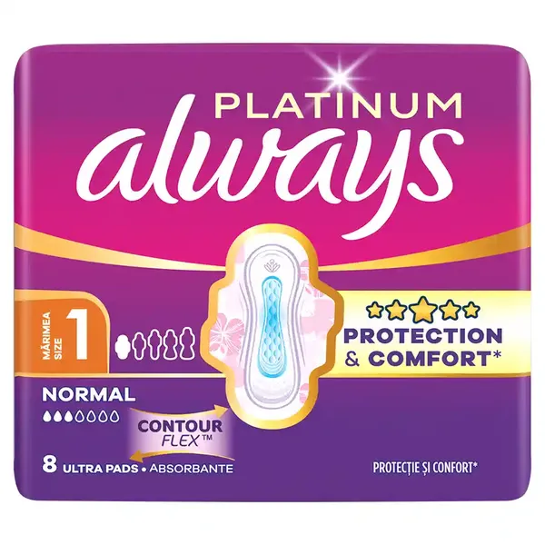 Always Ultra Platinum Σερβιέτες Normal (Μέγεθος 1) 8τεμ.