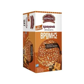 ΔΕΡΜΙΣΗΣ μπισκότα βρώμης • με μέλι / κανέλα & καστανή ζάχαρη 180γρ • καρύδα 160γρ