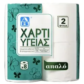 Χαρτί Υγείας Απαλό 2 Φύλλα 8 Ρολά 880g