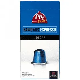 My Gusto Κάψουλες Espresso Decaf 10τεμ 52gr